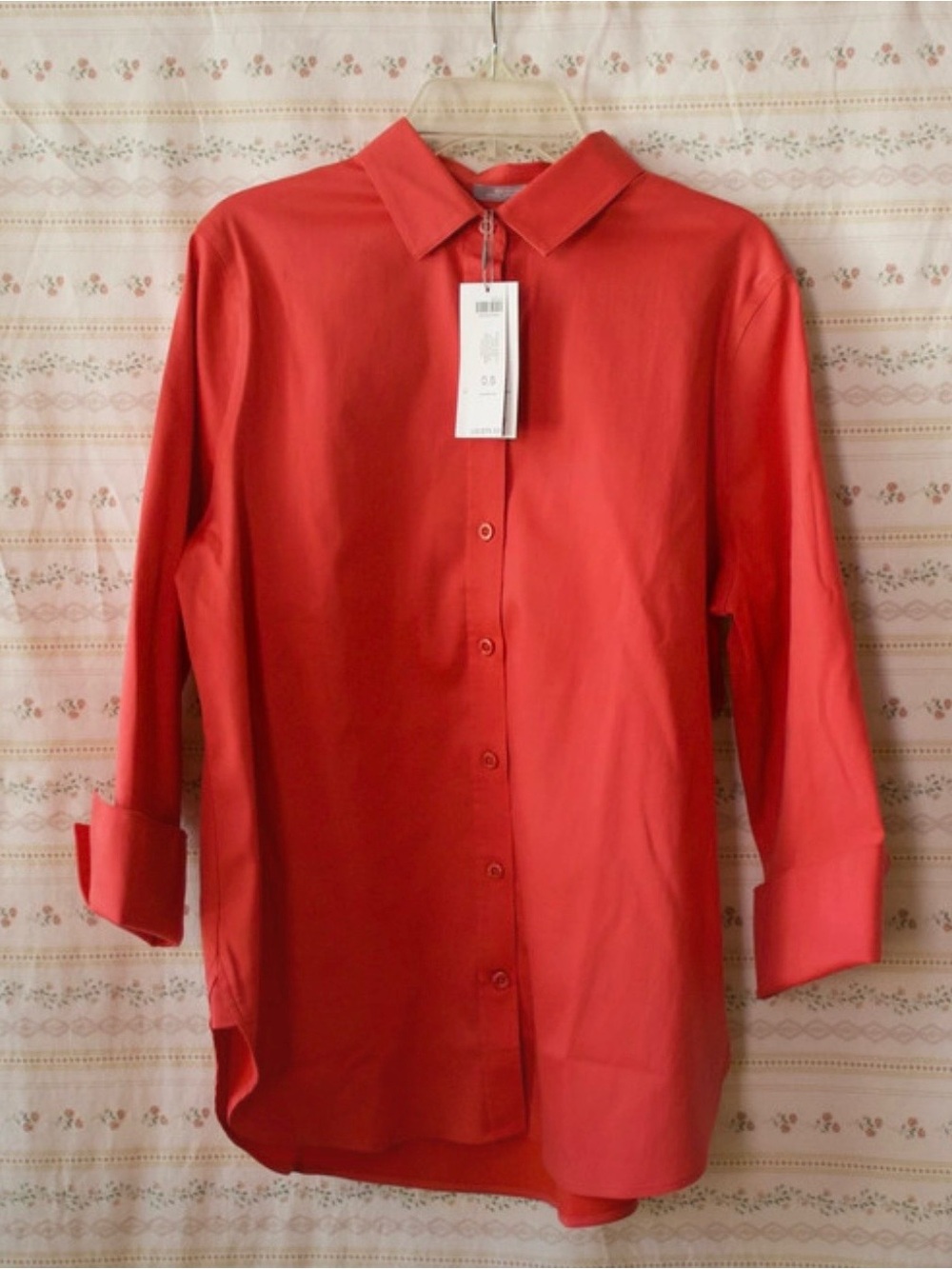 Chico’s No Iron Stretch Button Front Shirt Chrysanthemum Size .5 Reg 6 Med NWT
